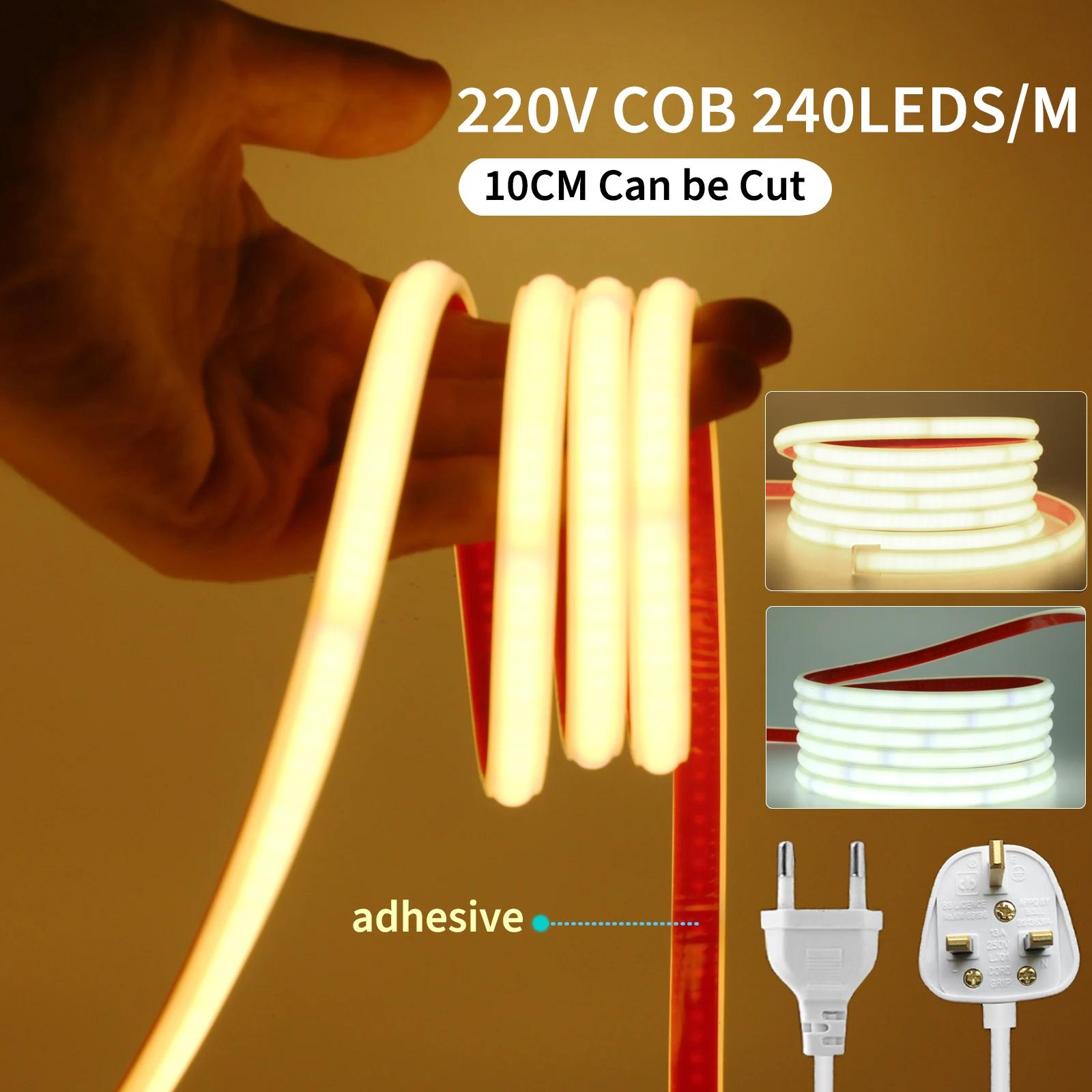  COB LED Ʈ  240LED/m ߿   ׿ , EU   ÷,  ֹ , 220V